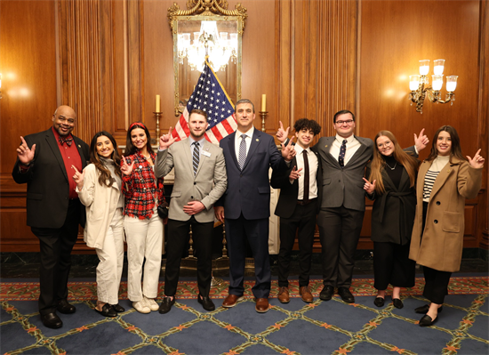 Congressman Moran poses with the Student Government of Texas Tech